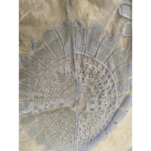 Rebellion Again Boho Beach Duster Open Front  Blue Embroidered Cover Up Small - Picture 3 of 8